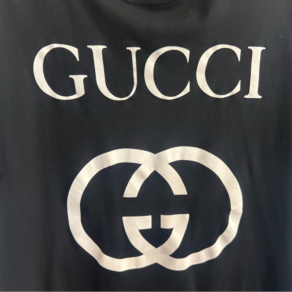 🖤🤍Gucci Black Tee with White Lettering - Picture 5 of 7